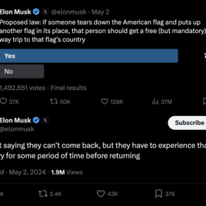 Elon Musk Has a Simple Solution For Problem of Protesters Replacing American Flag with Another Country’s